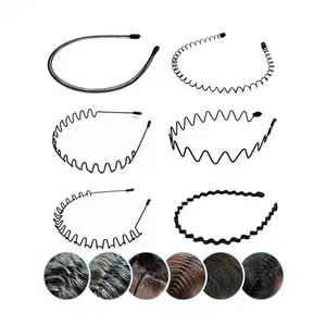 6‑Pcs Unisex Solid Color Wavy Zig‑Zag Non‑Slip Thin Elastic Headbands for Daily & Workout Hair Styling
