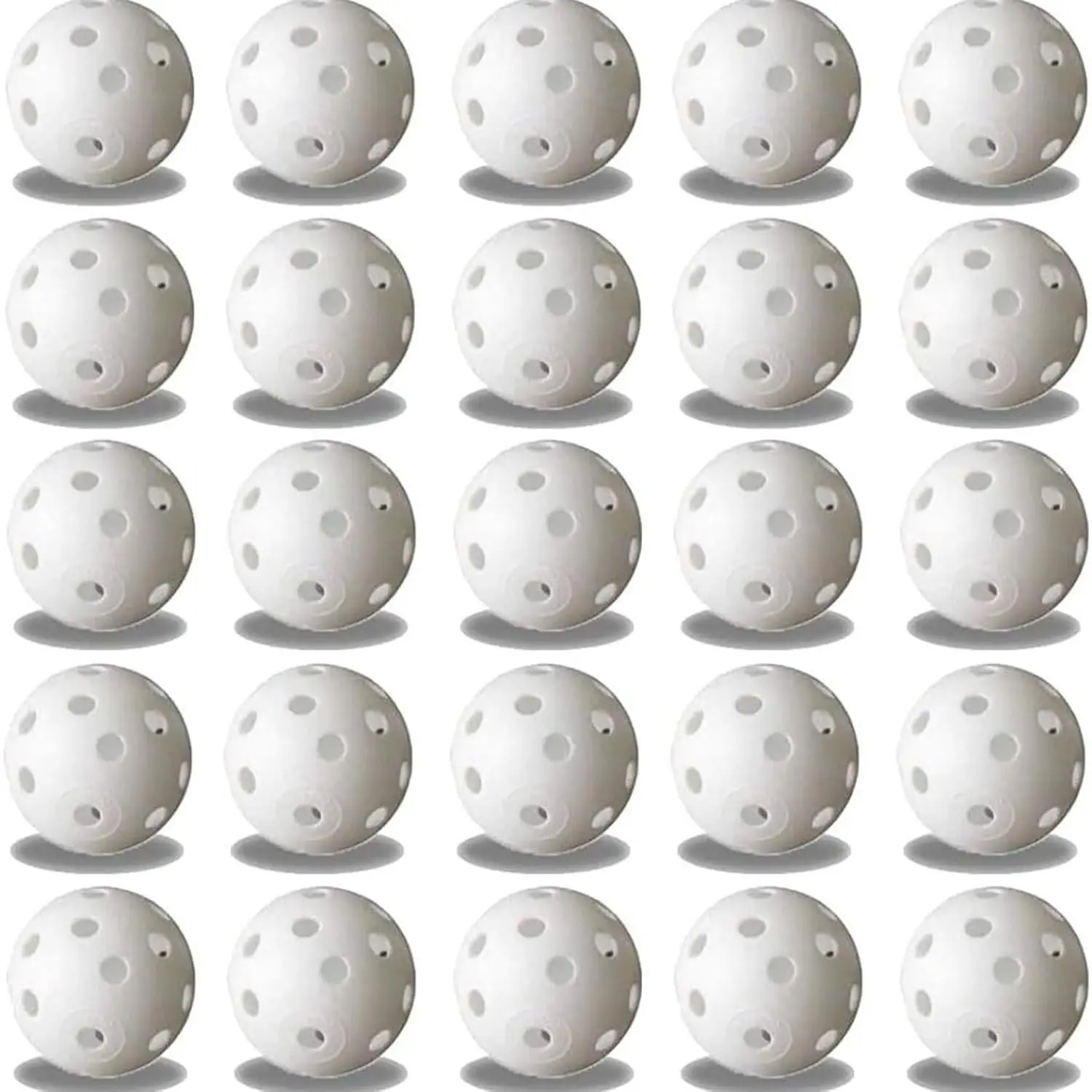 Practice Golf Balls, 25 Pack Plastic Airflow Hollow Golf Balls for Driving Range, Swing , Lightweight,  Golf Balls Indoor/Outdoor Use