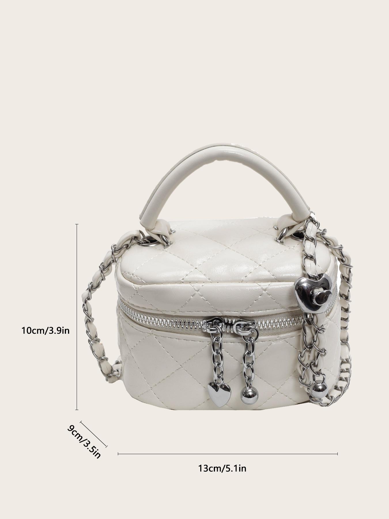 Women's Solid Color Chain Strap Crossbody Bag, Fashionable PU Leather Shoulder Bag for Daily Used, Casual Trendy Versatile High-quality Daily Commuting Bag