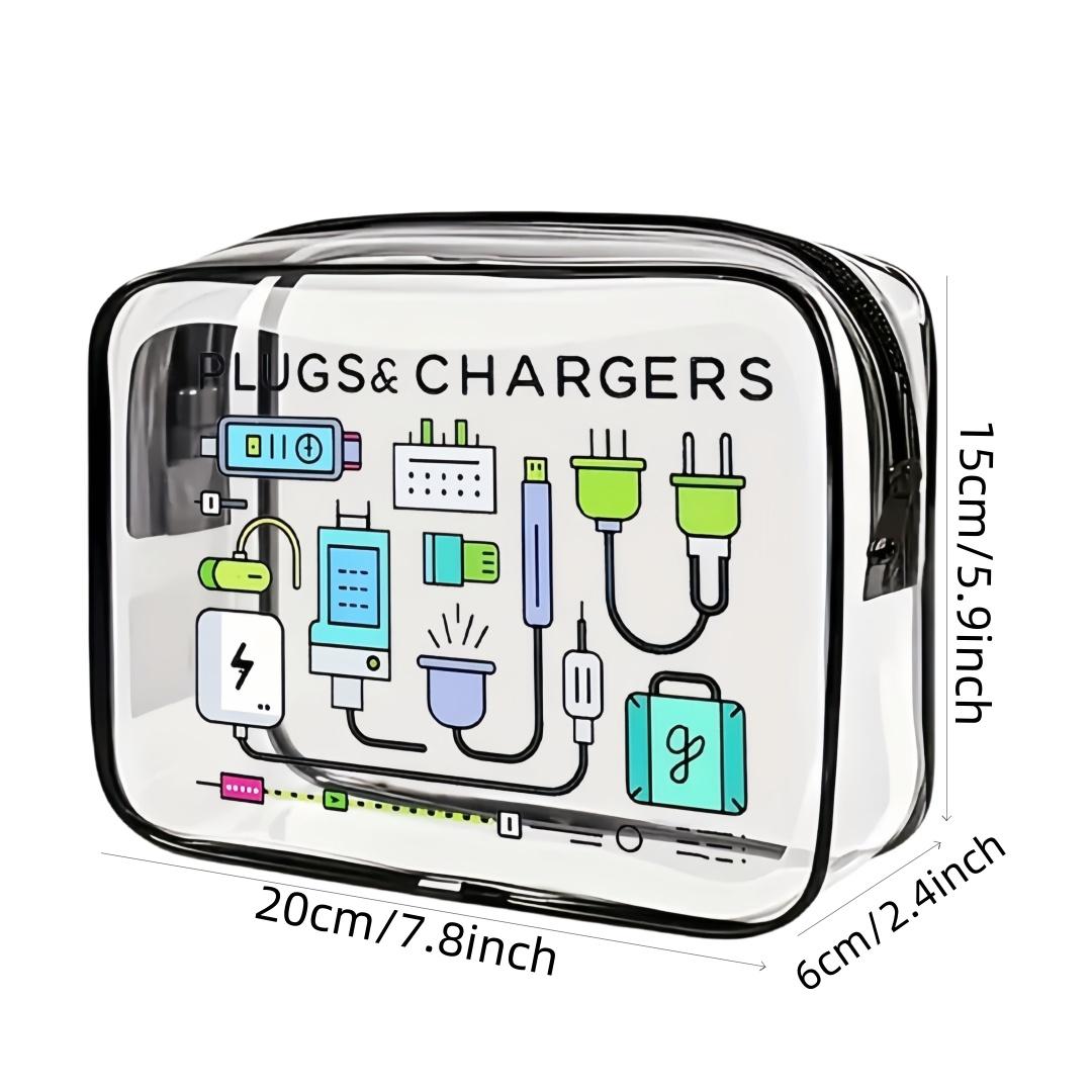PVC Waterproof Storage Bag, Fun Design for Data Cables, Compact Unisex Travel Essential, Ideal for Airport Gym Daily Use, Halloween Gift Bag, Travel Organizer Bag