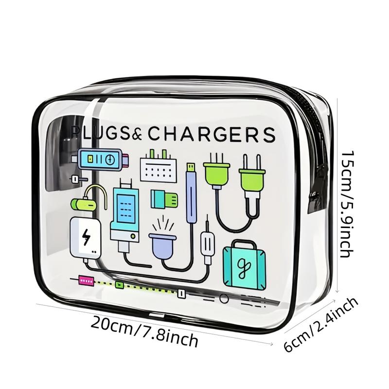 PVC Waterproof Storage Bag, Fun Design for Data Cables, Compact Unisex Travel Essential, Ideal for Airport Gym Daily Use, Halloween Gift Bag, Travel Organizer Bag