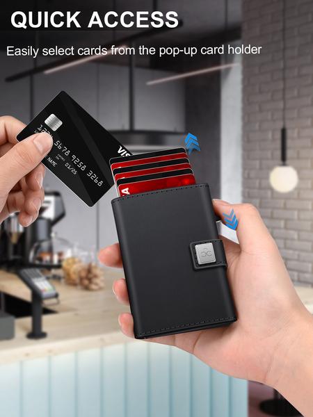 Men's Ultra-Thin RFID Blocking Aluminum Alloy Wallet, Minimalist Minimalist Business Design with Pop-Out Card Slots, ID Window and Cash Compartment, RFID Card Holder, Ideal Christmas Gift for Dad or Boyfriend Men's Ultra-Thin RFID Blocking Aluminum Alloy Wallet, Minimalist Minimalist Business Design with Pop-Out Card Slots, ID Window and Cash Compartment, RFID Card Holder, Ideal Christmas Gift for Dad or Boyfriend