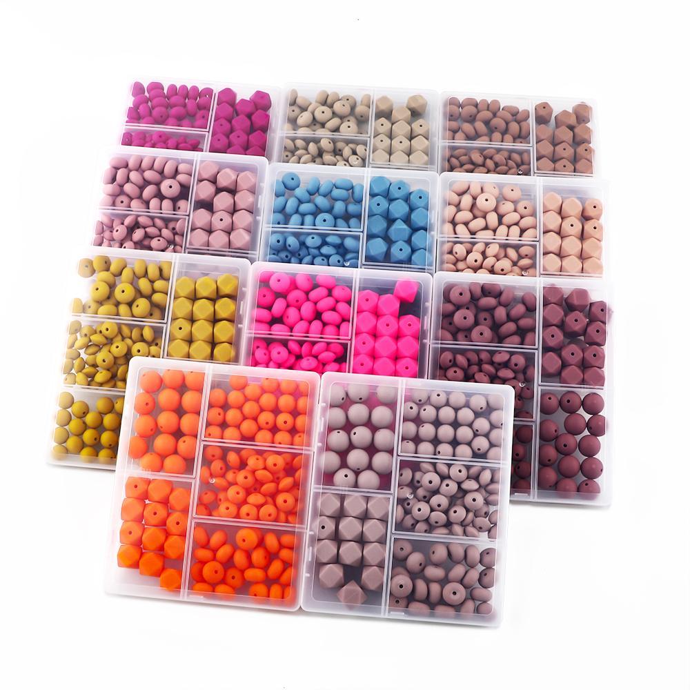 12mm/15mm Silicone Beads Kit, 110pcs/box Colorful Beads for Jewelry Making, DIY Beading Supplies for Bracelet Necklace Earrings Pendant Car Decoration Accessories