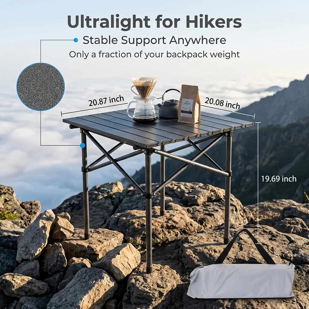 Square Foldable Egg Roll Camping Folding Table - Lightweight Portable Collapsible Folding Table, Space Saving Furniture for Outdoor Events, Ideal Festival Gift for Families, Folding Tables