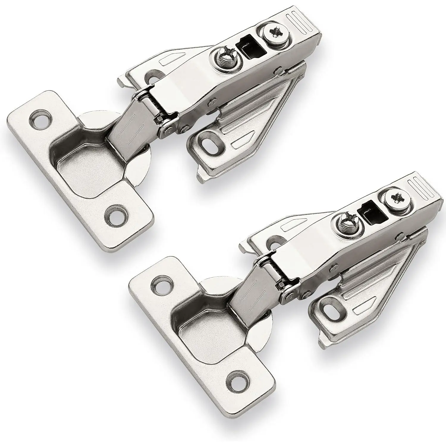 (2 PCS) Full Overlay Soft Close Cabinet Hinges for Kitchen Cabinets - 105°  Frame Concealed Cabinet Door Hinge -3 Way Adjustability -Clip  Plate & Matching Screw 4 Easy Installation