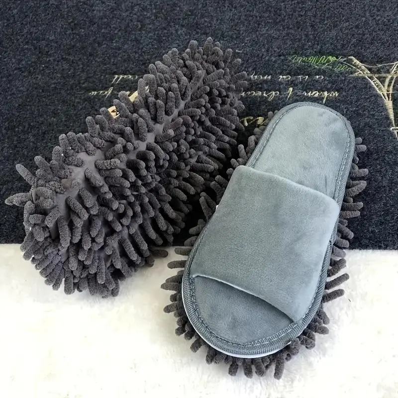 Contemporary Microfiber Cleaning Slippers, Detachable Lazy Mop Shoes, Ultra Fine Knit Fabric, Ideal for Living Room, Bedroom, Outdoor, Bathroom