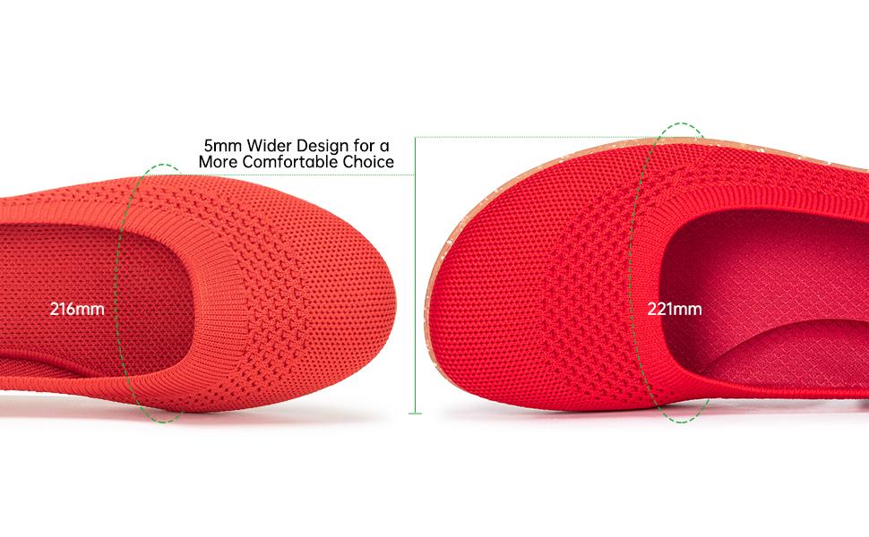 Frank Mully Womens Flat Shoes Wide Toe Box Knitted Flats Comfort Wide Width Walking Flats  JS6065