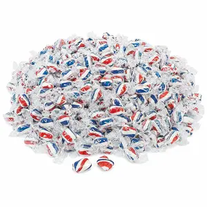 Fun Express Patriotic Red White Blue Peppermint Candy Bulk 2 Lb - 172 Individually Wrapped Mints for 4th of July Party Favors | Memorial Day Veterans Day USA Celebrations | Kosher Certified Treats