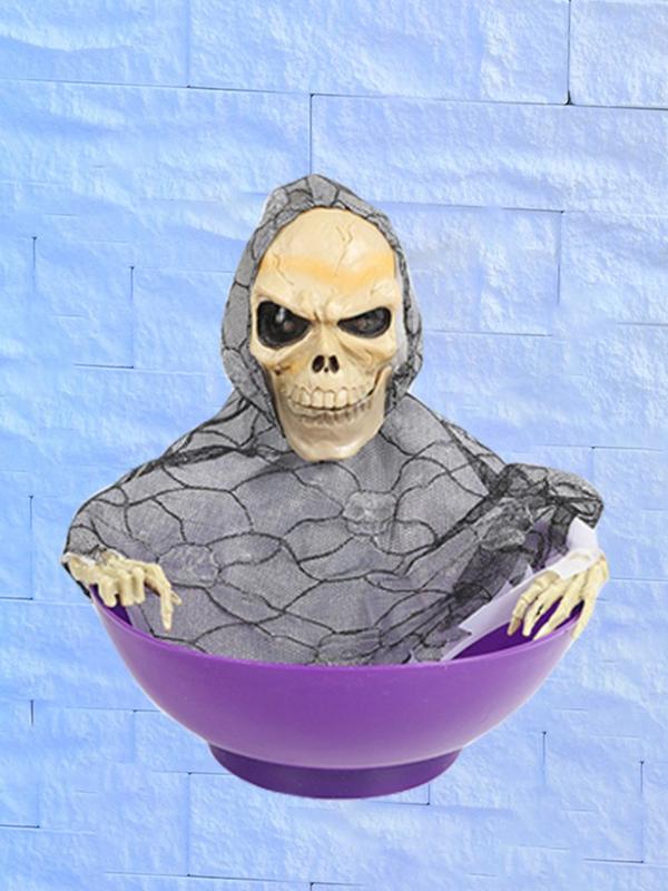 New Halloween Electric Light Control Induction Fruit Plate Ghost Decoration Prop, Prank Gag Gift, Fun Party Accessory