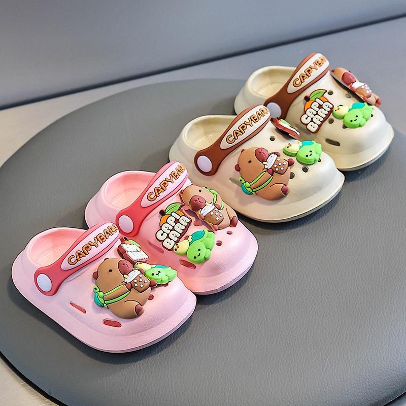 1 Pair of Cute Capybara Closed Toe Slip-