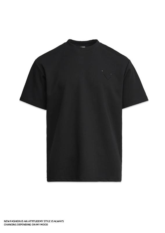 Kyn Apparel Men's Heavyweight 280g 2026 Summer New Cotton Solid Color Short Sleeve T-Shirt Crew Neck Triangle Label All-match Minimalist Tee