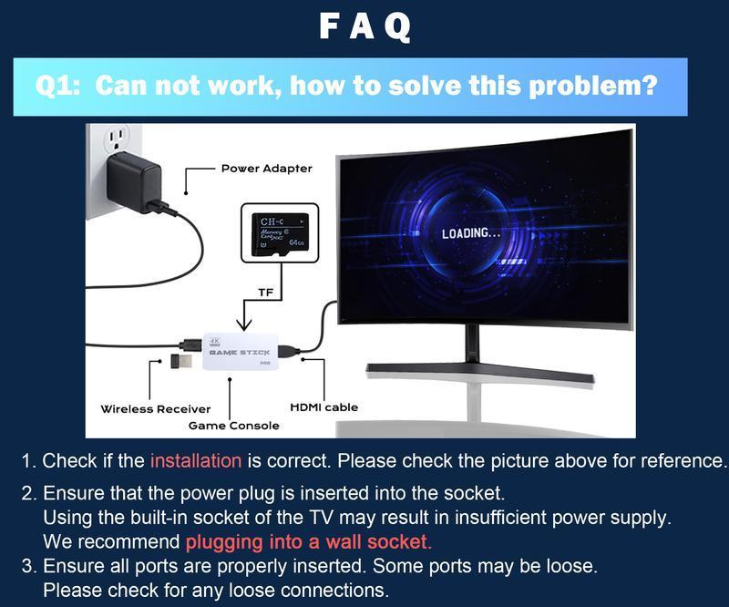 Mass Games Retro Game Console with 20000+ Built-in Games 19 Emulators 2 Wireless Controllers 4K Output & 64GB SD Card Perfect for Kids & Adults - Portable Gaming System Console Stick with Emulators fun party