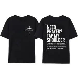 Women's Christian Faith Sweatshirt - "Tap My Shoulder Let’s Pray" Graphic, Bible Verse Matthew 18:20, Casual Seamless Fabric Christian Clothing