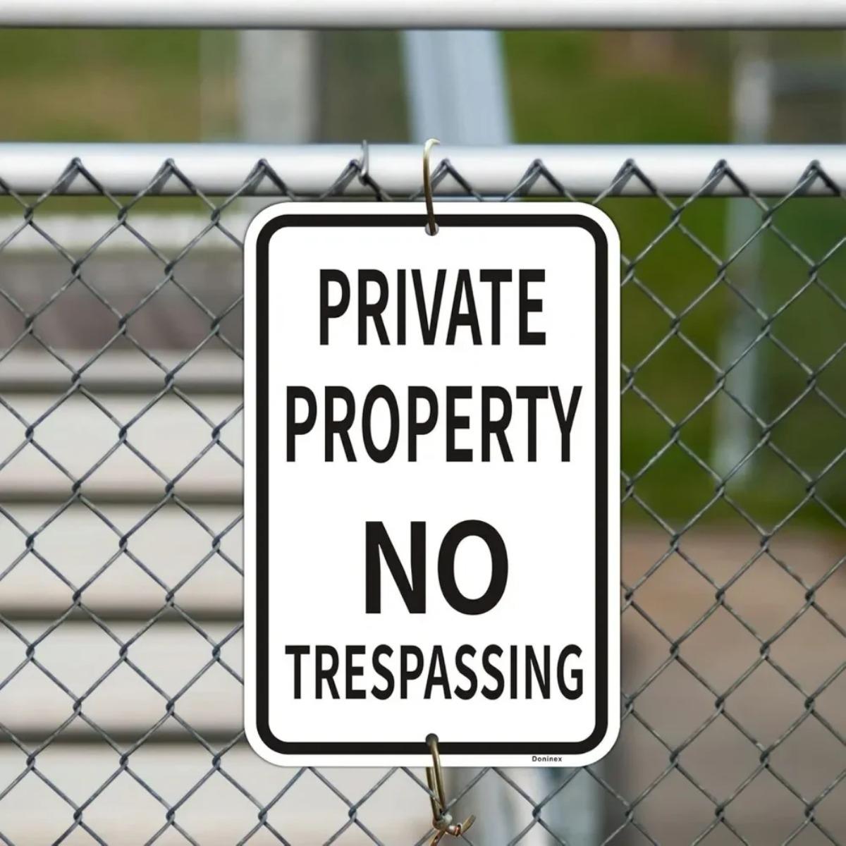 Private Property No Trespassing Sign, Rust-free Reflective Sign, Easy Outdoor Installation for Added Security Skateboard Wall Decor