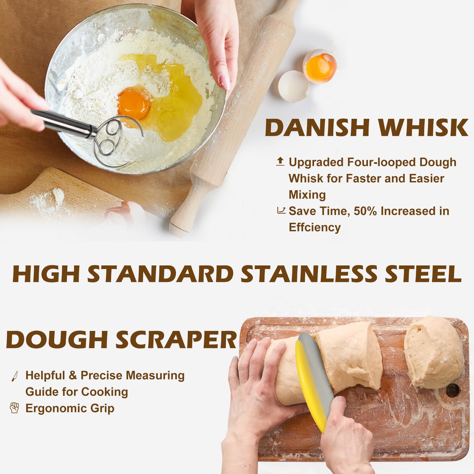 Silicone Bread Basket Set, 1 Set Including Round Bread Basket, Oval Bread Basket & Baking Tools, Complete Set for Bread Making with Tools, Sourdough Proofing Basket, Baking Accessories