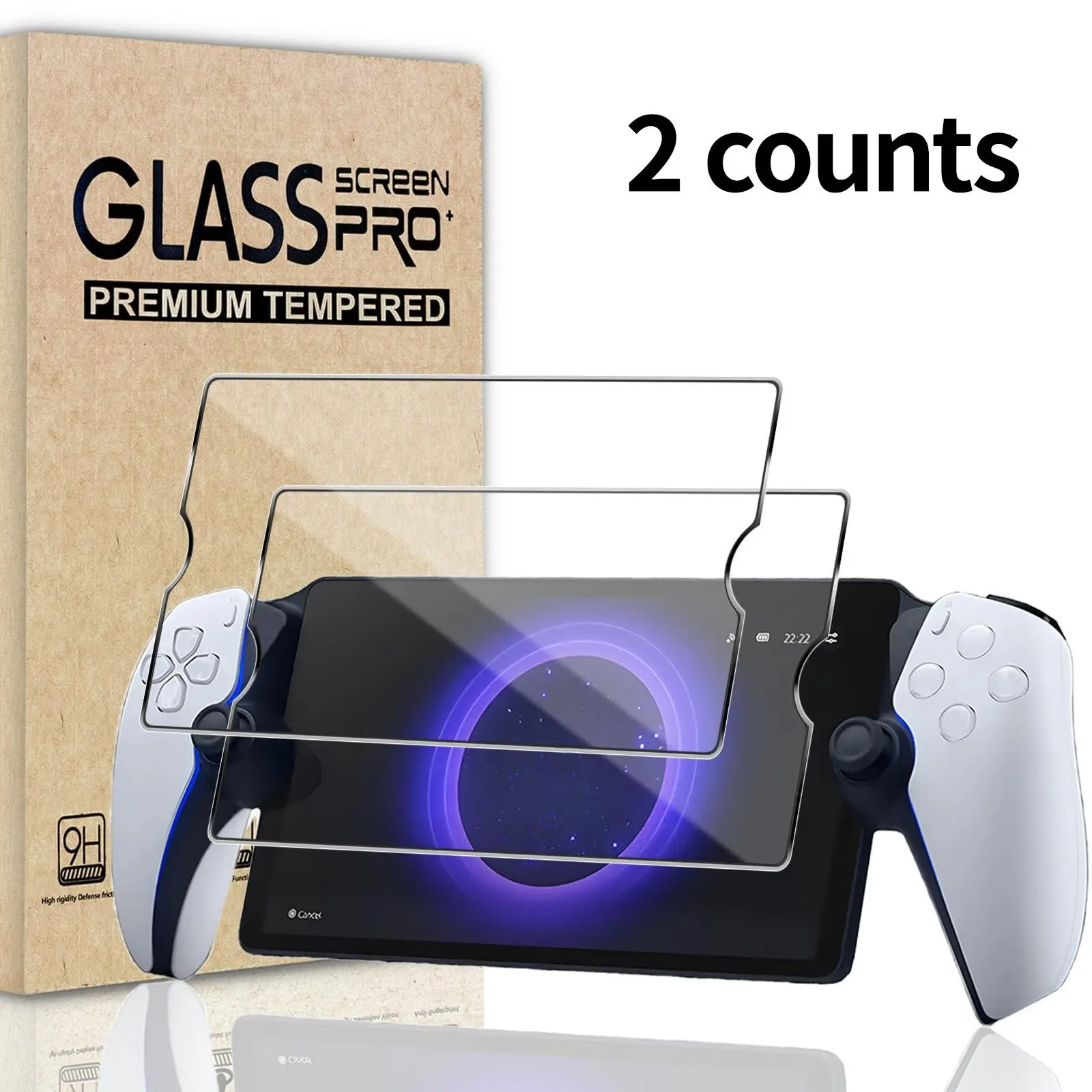 2 Pack Tempered Glass Screen Protector for Playstation 5 Ps Portal, Ultra HD, Anti-Scratch, Anti-Fingerprint, Bubble-Free