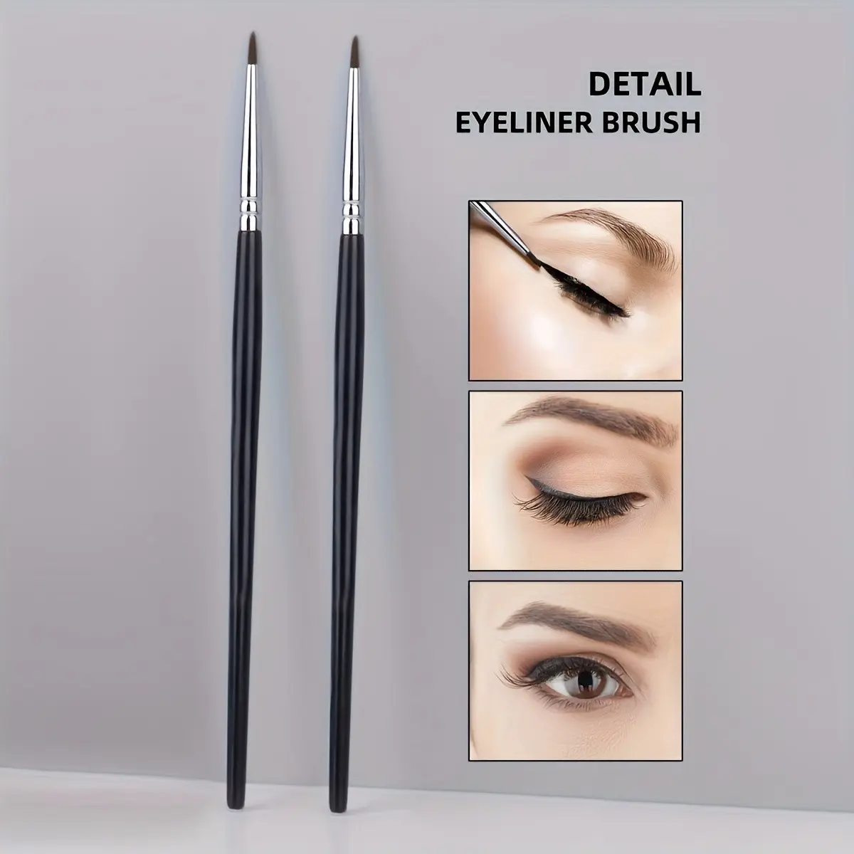 2 Soft Precision Eyeliner Brushes, Fragrance-Free Abs Handle, Uniform Accurate Makeup, Durable Fashion Brush, Perfect for Eye Liner Application, Detail Liner Brush, Cosmetic Brush