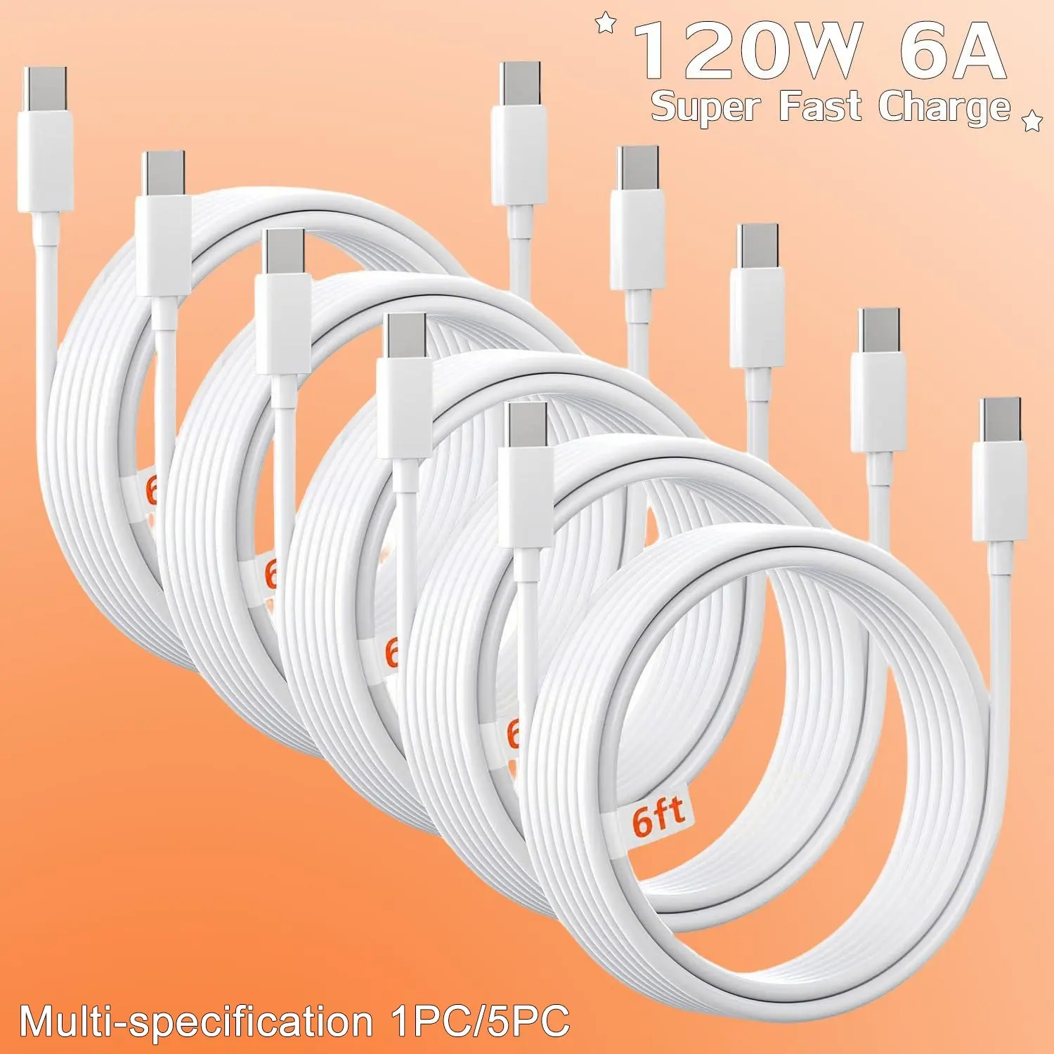 60W USB C to USB C Cable, Multifunctional charging cable (3.3/6.6ft, 1-5Pack)Type C to C Charger Cord Fast Charging Supported for iPhone 16 15 Pro Max/Pro/Plus, for MacBook Pro Air/iPad mini Pro Air, for Galaxy S25 S24 S23 Note20/10, for Pixel, moto