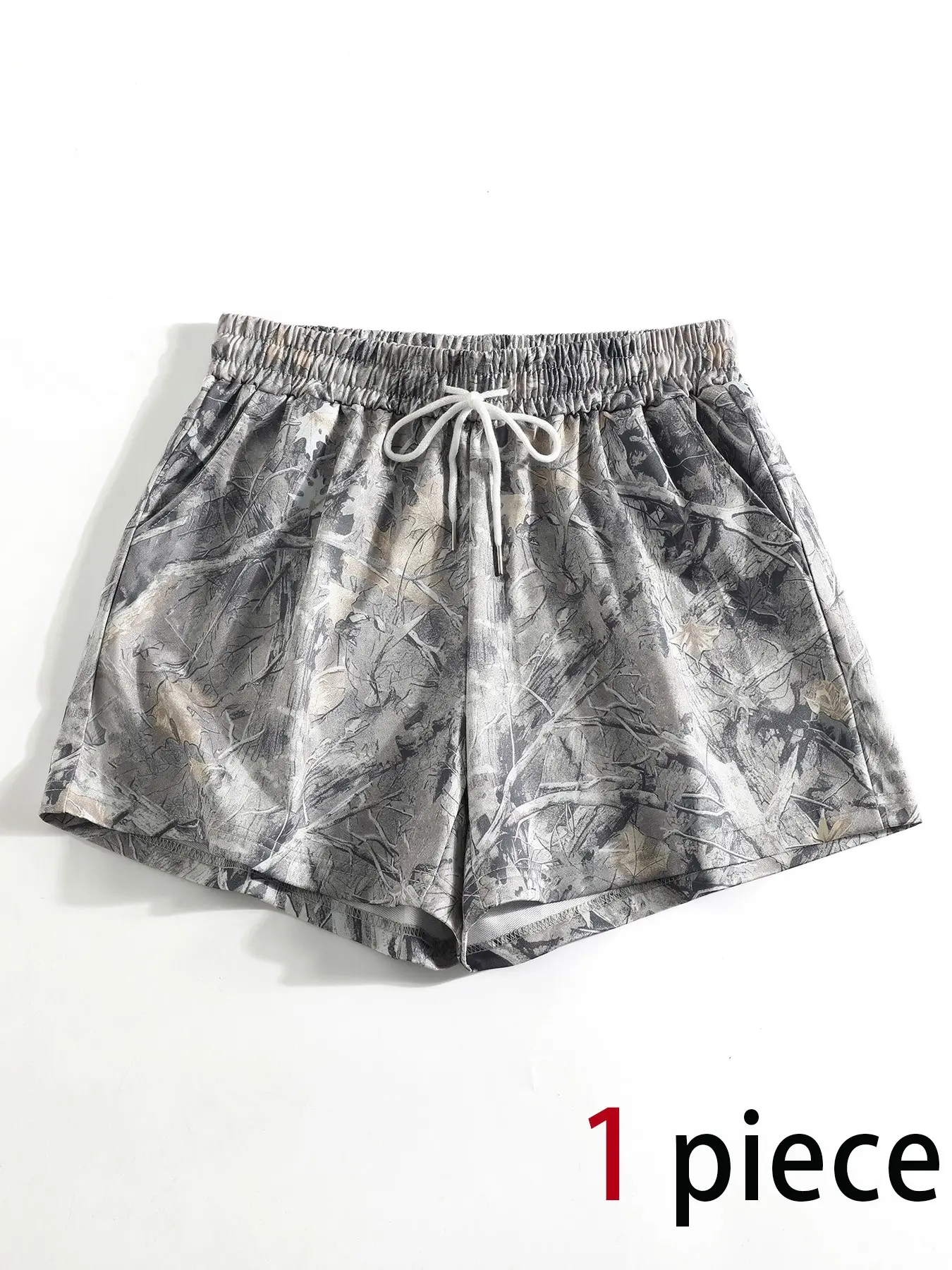 Vintage Streetwear Camo All-Over Print Loose-Fit Shorts for Women, Y2K Millennial Style, Casual Summer Bottoms for Daily Wear