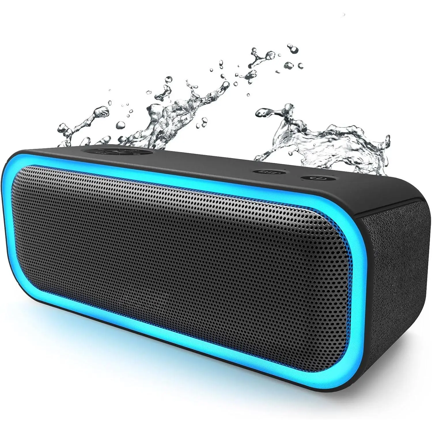 SoundBox Pro  Speaker, 20W Stereo Sound,  Extra Bass, 20H Playtime, Multi-Colors Lights, TWS Pairing, IPX6  for Garden, Hiking, Camping, Outdoor, Party-Black