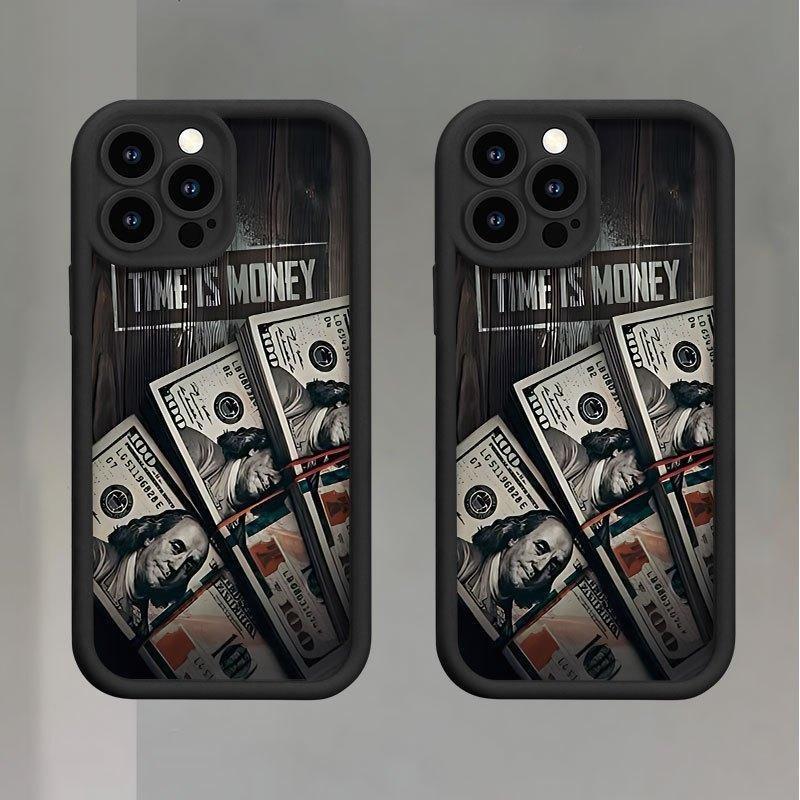 Money Pattern Case for IPhone 17 16 15 14 Pro Max 13 12 11 X/XS Plus Shockproof Non Slip Military-Grade Protection Silicone Cover Gifts for Women Men Girls Boys