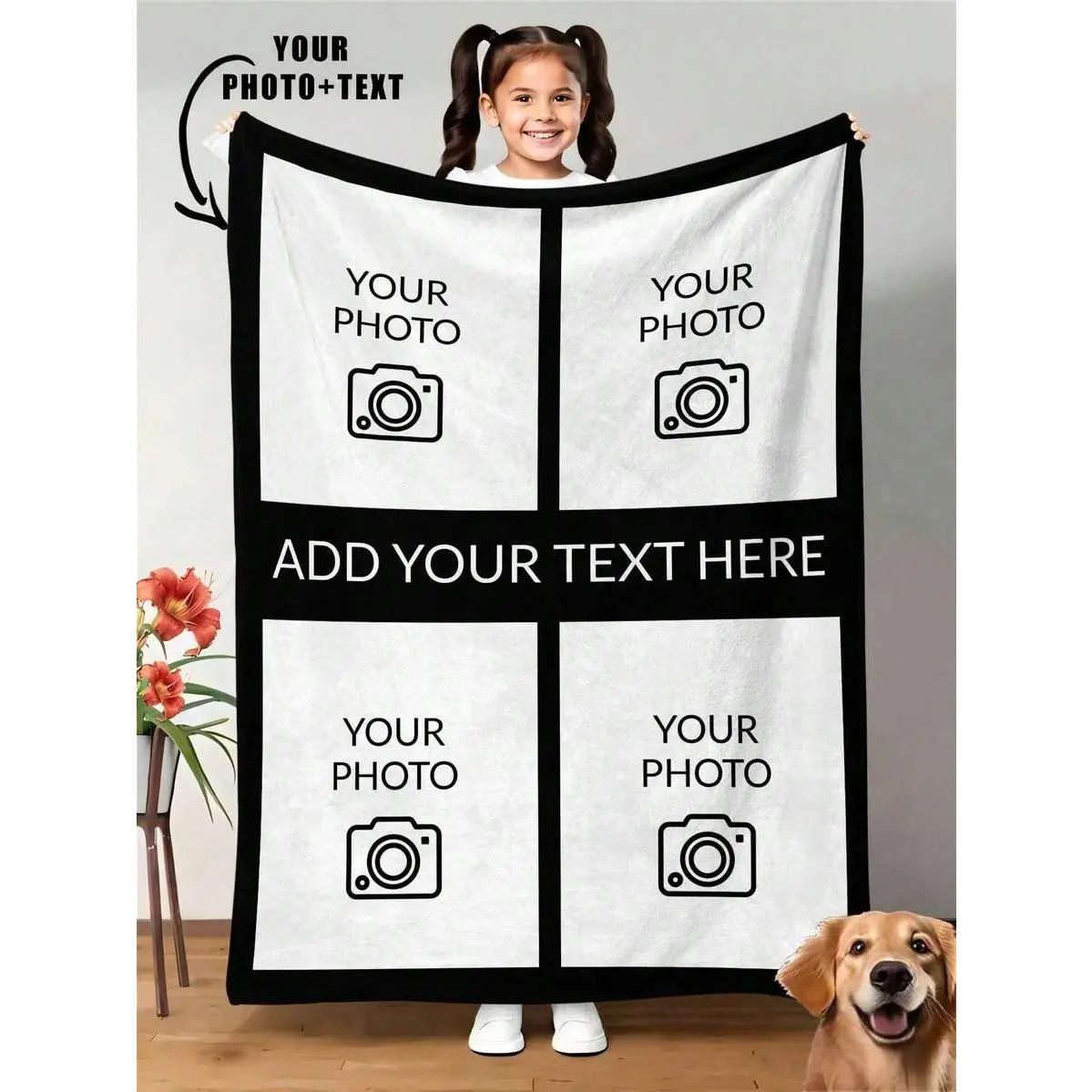 Custom Blanket, Personalized Photo Blanket, Valentine's Day Decor,  Christmas Gift, Personalized Christmas Bedding Blanket, Blanket Can Be Used On Bed Sofa Indoor Outdoor, Gift For Friends, K-Themed Gift, Family Gift, Birthday Gift, Gift For Friend