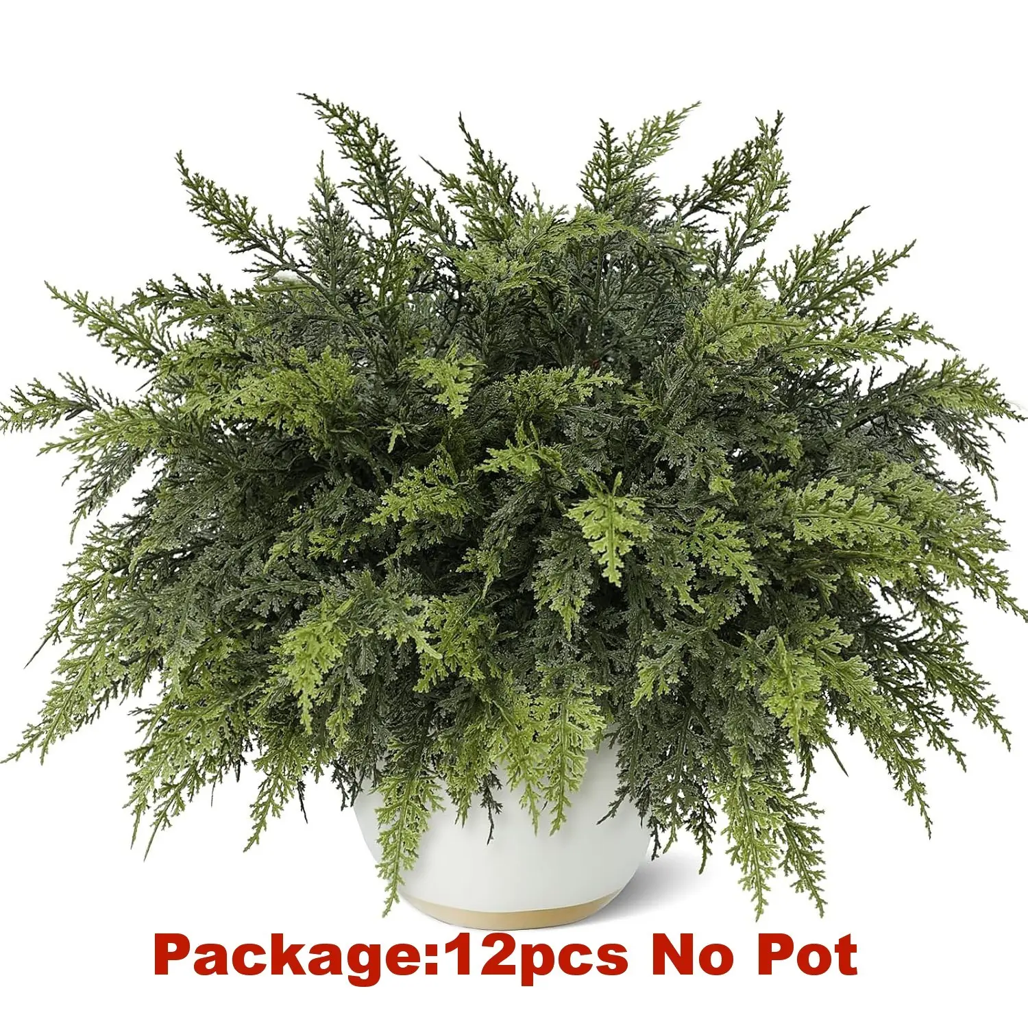 12 Pcs 18"Artificial Lifelike Touch Christmas Cedar Branches for Vase Decor | Realistic Cedar Picks, Faux Greenery Plant Stems, Fake Pine Picks, for DIY Crafts/Garland/Wreath/Table/Xmas/Indoor Decor