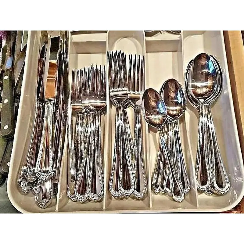 Stainless Steel Tableware Cutlery Set, 20-Piece Service for 4 Including Knife/Fork/Spoon, Dishwasher Safe Household Flatware Accessory