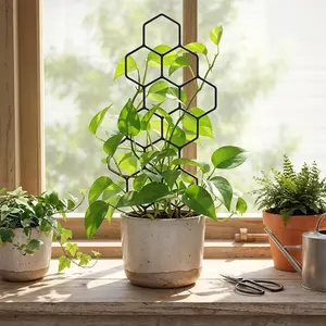 Indoor Plant Stand Plastic Garden Support Frame, Small Climbing Leaf Holder for Pothos, Zz Plant, Ivy, Ball Python Plants