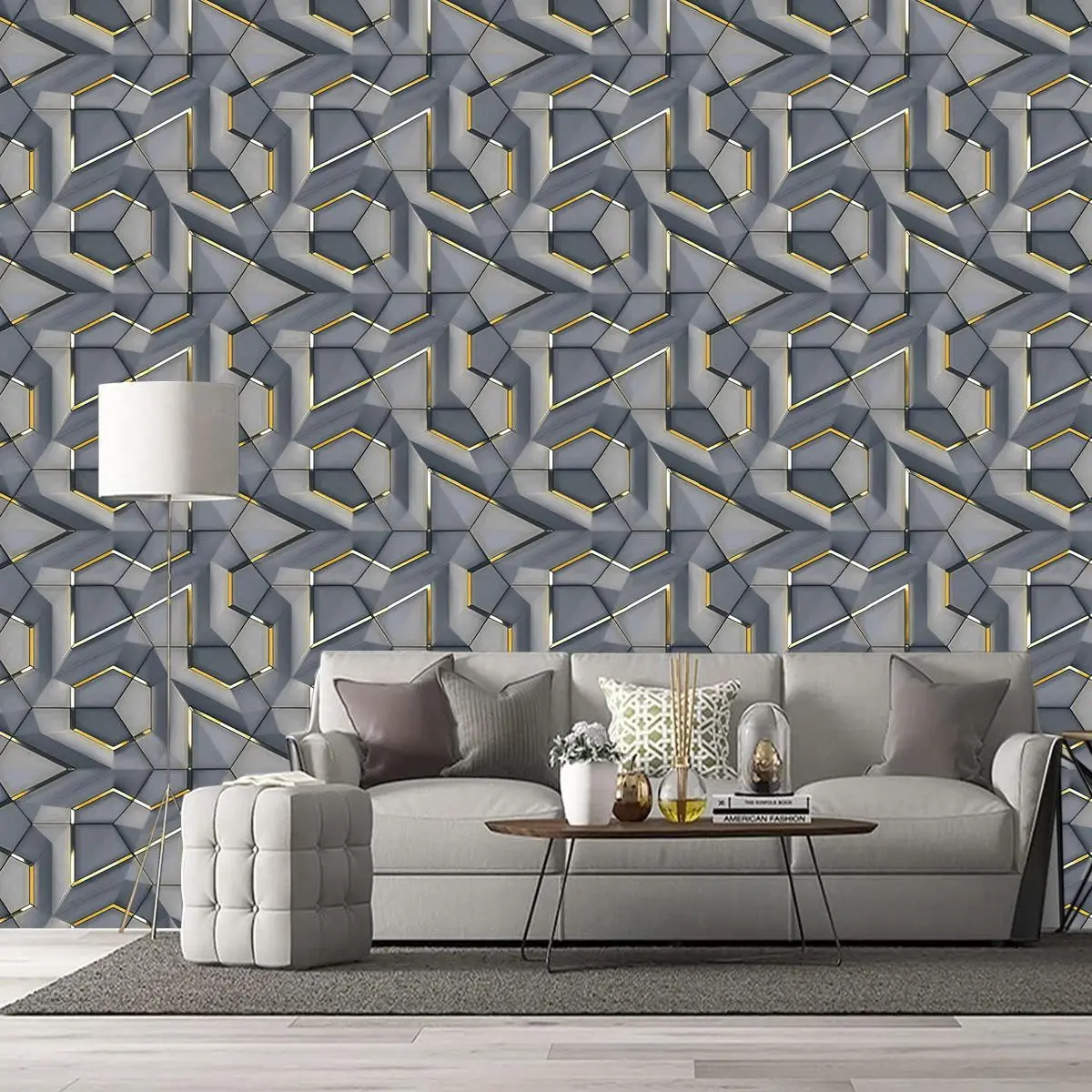Imitation 3D Wallpaper Roll, Waterproof Self-Adhesive Checkered Wall Stickers, Removable and Strong Adhesive for Home Decor