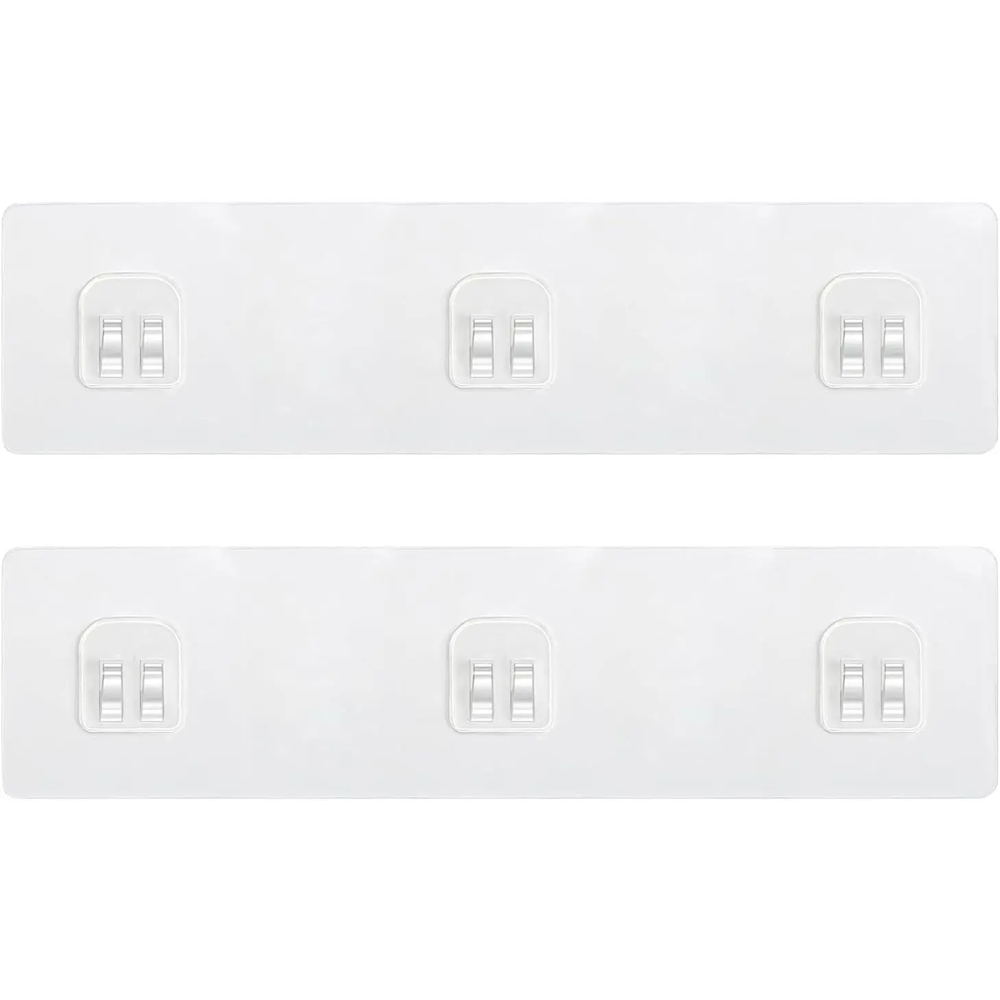 2 Pack Shower  Adhesive , 3 Hooks Thick Shower Shelf Adhesive,  Shower Bath  Storage Orgainzer Hooks Strips for Kitchen Racks, Bathroom Storage, Shower Basket