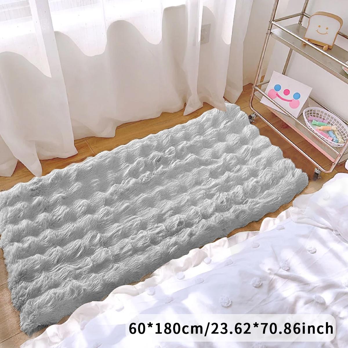 1pc Modern Home Comfortable Soft Bubble Velvet Carpet, Durable Wear-Resistant, Suitable for Bedroom Living Room Study Bedside Multi-Scene Mat, Soft Area Rug