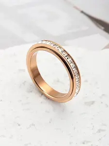 Rotatable Anxiety Ring with Cz Gemstone, Unisex Stress Relief Fidget Toy, Perfect Wedding Promise Gift, Fashion Promise Ring, Men and Women Jewelry, Cubic Zirconia Rings