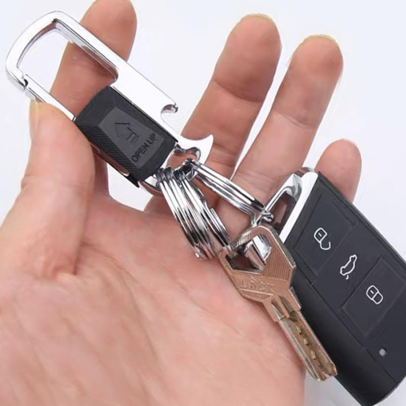 Car Keychain with 2 Removable Key Rings, Car Key Holder with Bottle Opener, Multifunctional Car Keychain, Car Interior Accessories