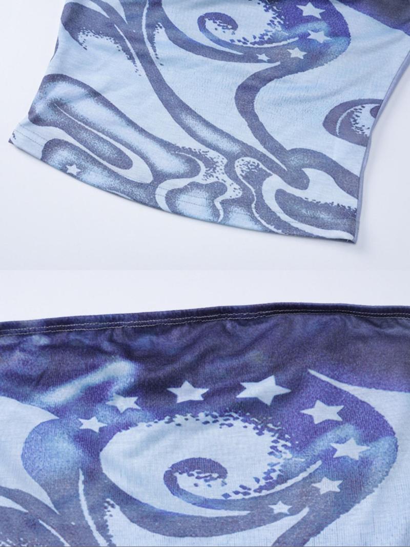 Two-piece Set Women's All Over Print  Crop Tube Top & High Waist Shorts, Fashion Casual Clothing Set  for Daily Outdoor Wear, Ladies Clothes for All Seasons