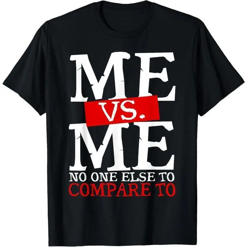 Men's 'Me vs. Me' Graphic Print T-Shirt, Chic Streetwear Style Basic Tee in Soft and Breathable Pure Cotton, M, Round Neck, Cute, Fashion, Japanese, Korean, Party, Preppy, Shortsleeve, Casual, Menswear