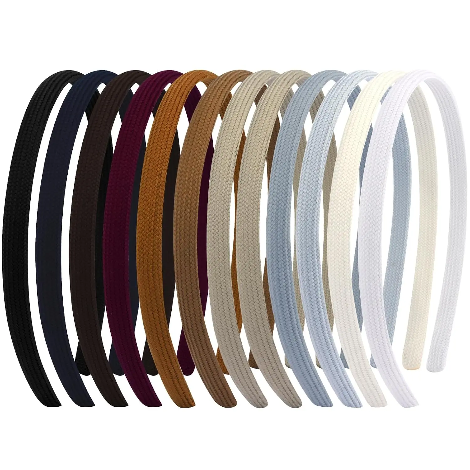 12 count Thin Headbands For Women Girls No   Comfortable Headbands for Women Non Slip Fabric Skinny Narrow Hairbands  Bands for Women's Hair Accessories