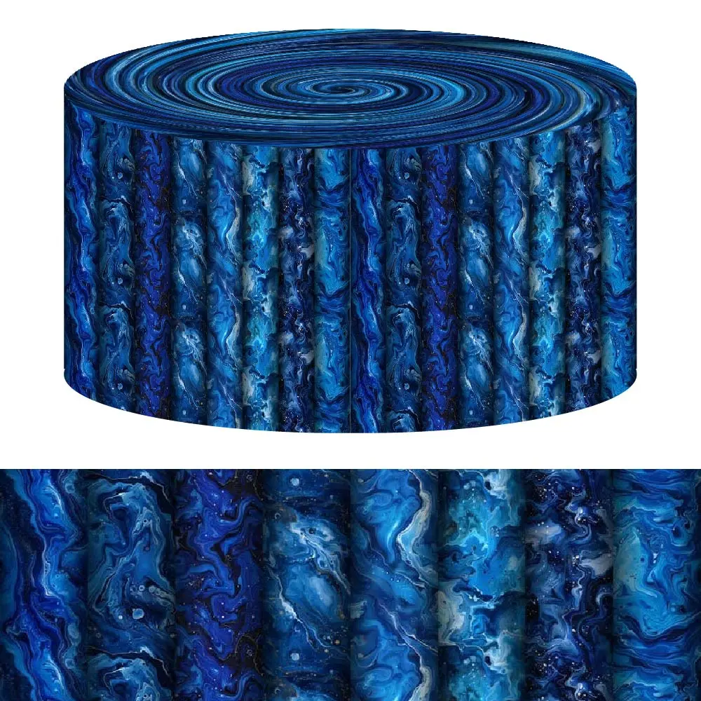 40 Pieces Pre Cut Fabric Strips 6.5x50cm Cobalt Blue Dreamy Style Quilting Bundles Pre Cut DIY Doll Clothes Sewing Supplies For Craft Lovers