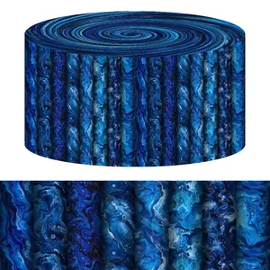 40 Pieces Pre Cut Fabric Strips 6.5x50cm Cobalt Blue Dreamy Style Quilting Bundles Pre Cut DIY Doll Clothes Sewing Supplies For Craft Lovers