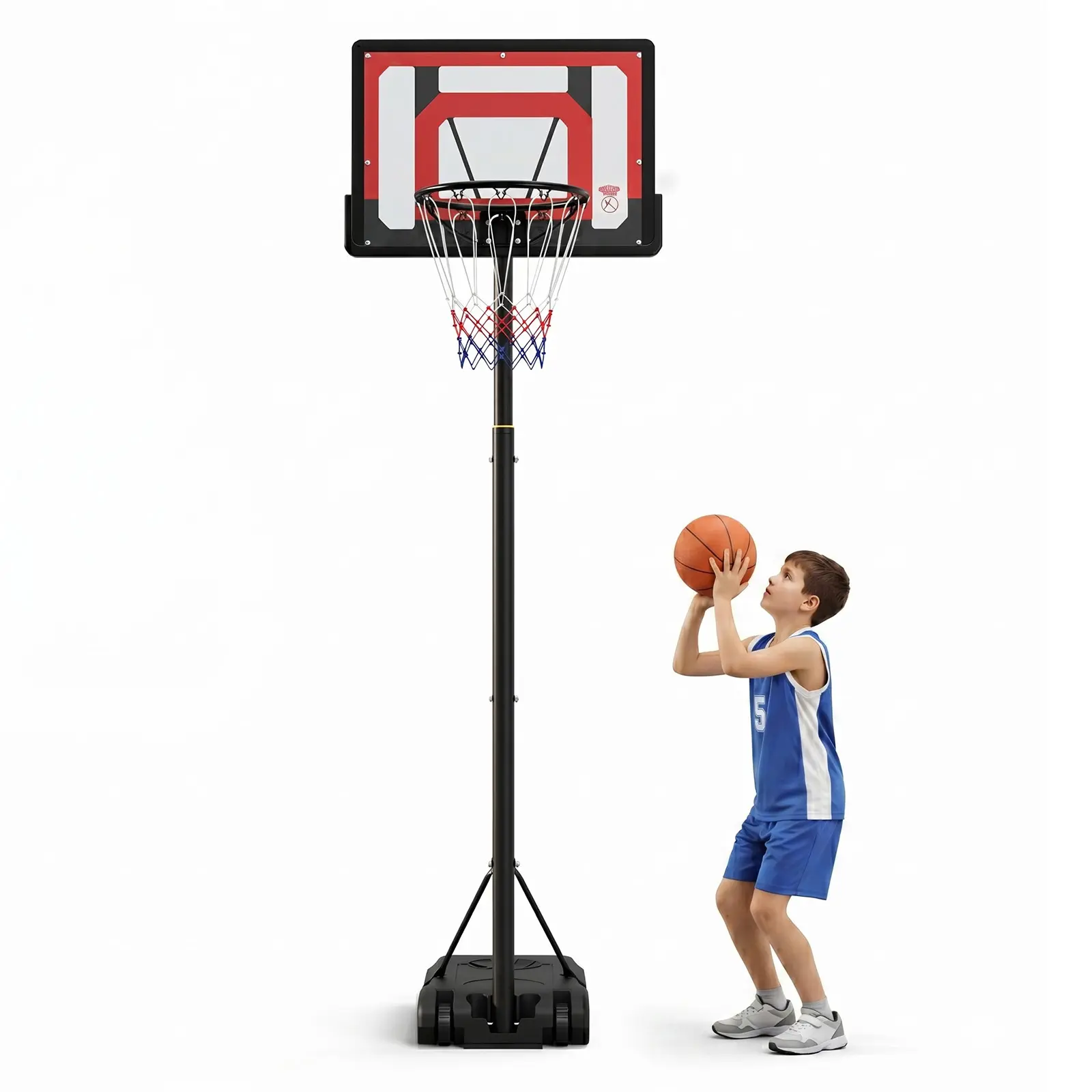 Durable Portable Basketball Hoop – 33 Inch Backboard – Outdoor Basketball Goal – Stable Base – Ideal for Backyard, Driveway, or Court