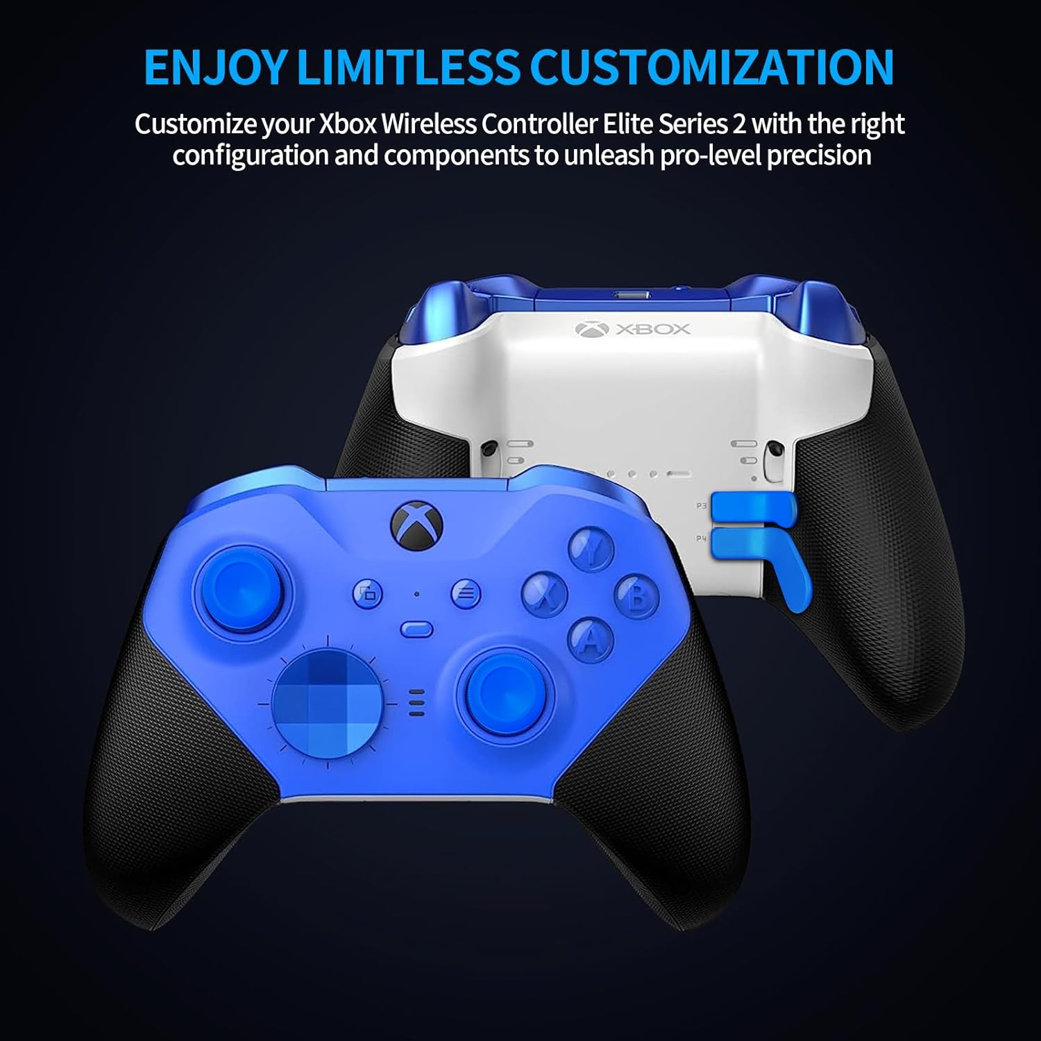 Complete Component Pack for  Elite Controller Series 2 - Accessories Replacement Parts Repair Kit with Storage Case,  Dock and Charger , 6 Thumbsticks, 4 Paddles, 1 D-Pad