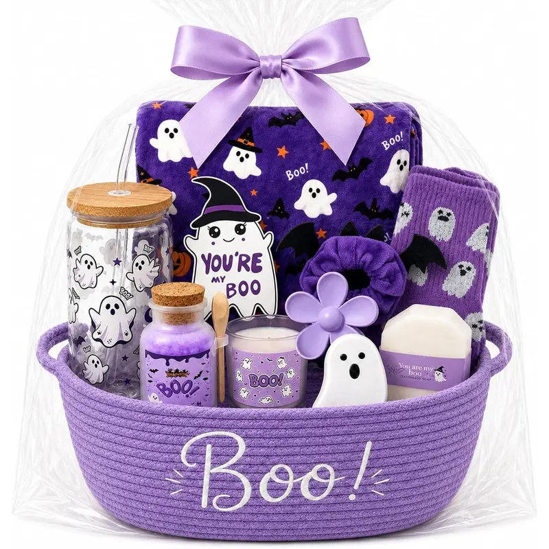Halloween Boo Basket Stuffers for Women, Spooky Set