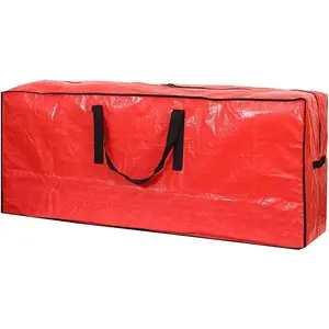 Christmas Tree Storage Bag - Fits Up to 7.5 ft Holiday Xmas Disassembled Trees with Durable Reinforced Handles & Dual Zipper - Waterproof Material Protects from Dust,Moisture(Red)