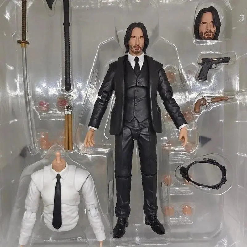 6 Inch John Wick Chapter 4 Articulated Action Figure Movable Joints Pvc Model Desktop Ornament Collectible Toy