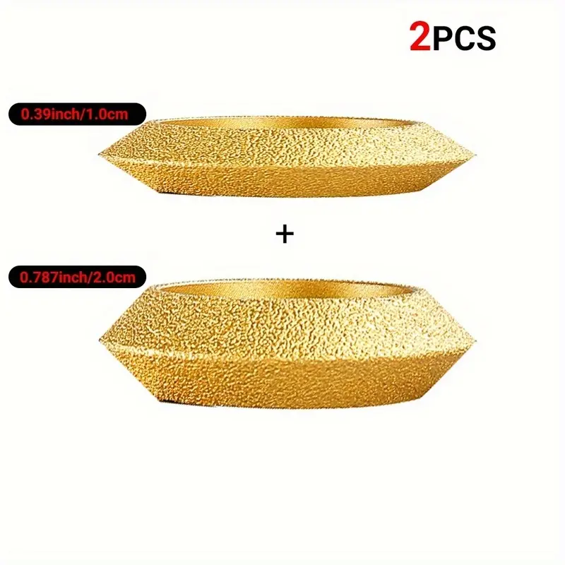 2 Pack 3 Inch Diamond Grinding Wheel Set, Polishing Tool, 20mm Arbor Hole, 10mm & 20mm Thickness Diamond Coated Edge Polishing Chamfer Discs, Angle Grinder Attachment for Glass, Tile, Ceramic, Stone, Edge Trimming, Sanding, Beveling, Home Renovation