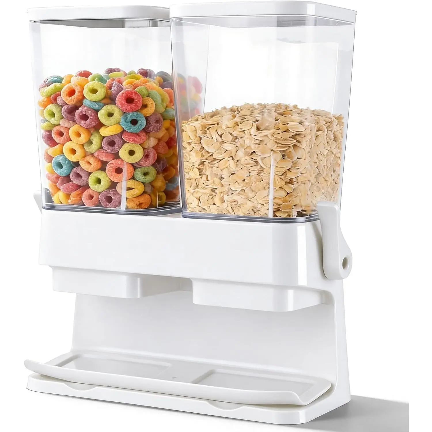 Cereal Dispenser Countertop 2 Pack 3L, 6L Large Dual Control Airtight Cereal Containers Storage for Kitchen Pantry, Dry Food Dispenser for Cereal, Rice, Grains, Candy, Coffee Beans