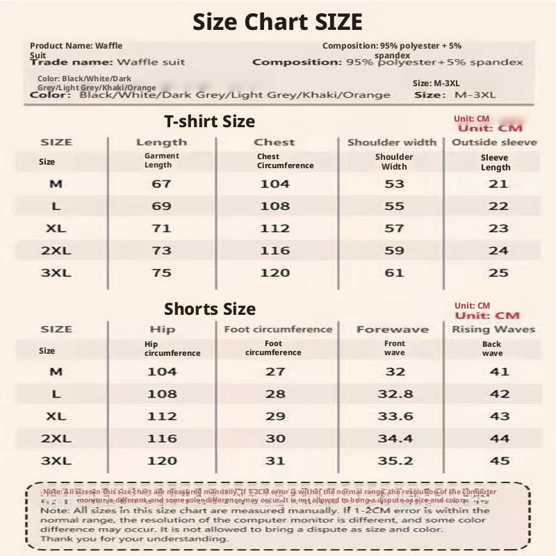 Kyn Apparel 2026 New Summer Men's Fashion Fashion Fashion Brand Casual Sports Set Round Neck Loose Short sleeved Shorts Waffle Two Piece Set