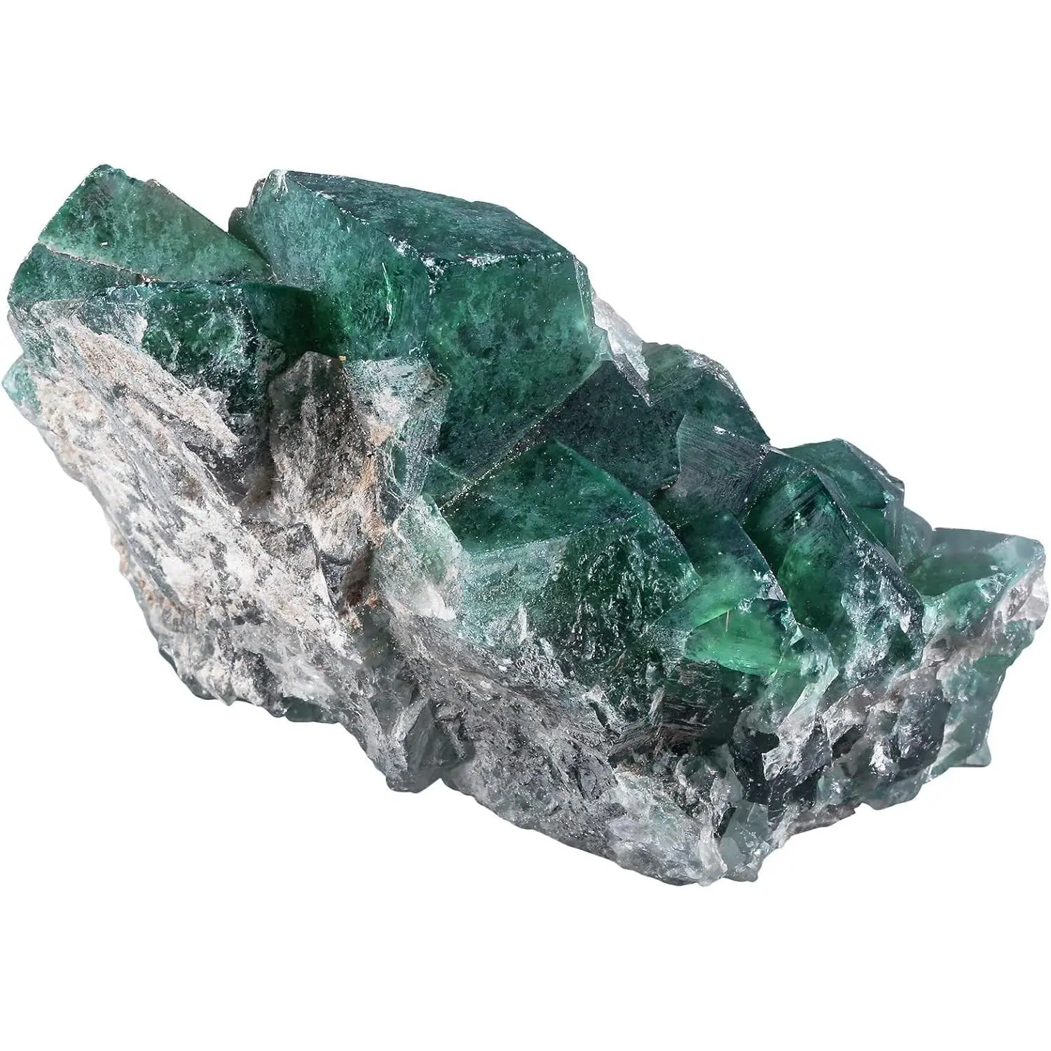 Natural Green Fluorite Crystal Cluster Geode Druzy Specimen