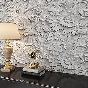 White 3D Floral Wallpaper Peel and Stick Embossed Flower Peel and Stick Wallpaper for Bedroom Ceiling Waterproof Removable White Contact Paper for Cabinets 17.5"x118" White 3D Floral Wallpaper Peel and Stick Embossed Flower Peel and Stick Wallpaper for Bedroom Ceiling Waterproof Removable White Contact Paper for Cabinets 17.5"x118"