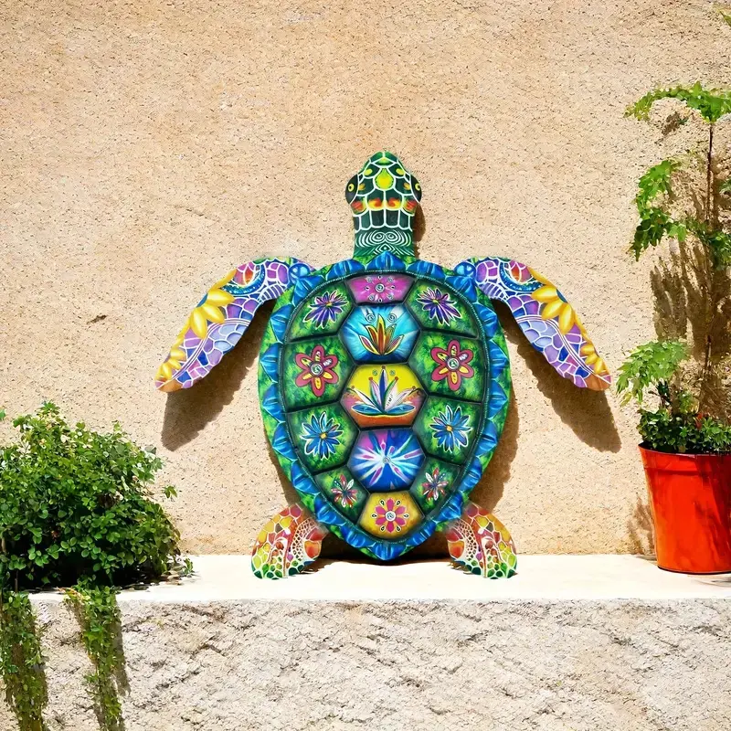 Coastal Home Decor Sea Turtle Wall Hanging, Stylish Ocean Themed Ornamental Art for Bedroom, Bathroom, and Beach House, Decoration, Hangable, Tapestry, Colorful, Room Decorations, Fabric, Garden, Sea Turtle Shaped, Stylish Coastal Decoration